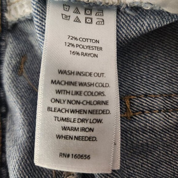 Happily Grey Skirt Blue Denim Long Front Slit Midi Raw Hem Straight Size 5 - Picture 11 of 11